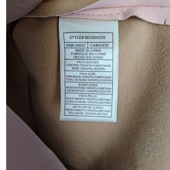 Steve Madden Ezra Top Ash Rose Pink Faux Leather Short Sleeve BO304325 Small New - Picture 7 of 8